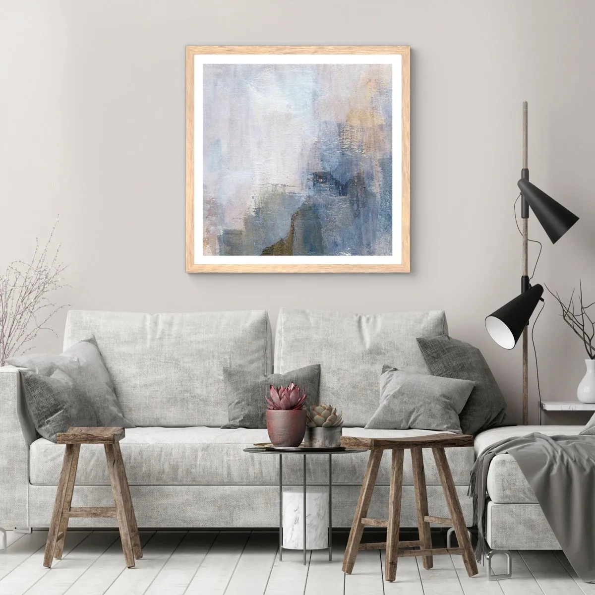 Poster în ramă de stejar deschis - Tonuri  și acorduri de culoare - 50x50 cm