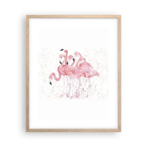 Poster în ramă de stejar deschis - Ansamblul roz - 40x50 cm