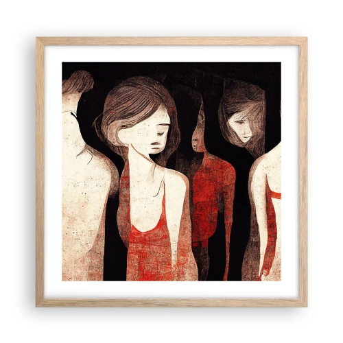 Poster în ramă de stejar deschis - Madonele întunericului - 50x50 cm