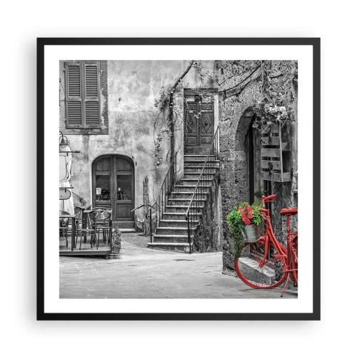 Poster în ramă neagră - Alee din Toscana - 60x60 cm