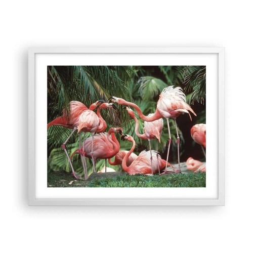 Poster în ramă albă - Bârfa de după-amiază - 50x40 cm