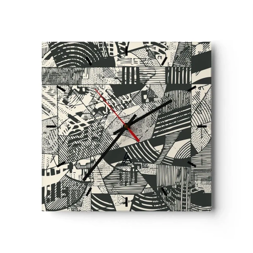 Ceas de perete - Ceas pe sticlă - Dinamica de astăzi - 30x30 cm