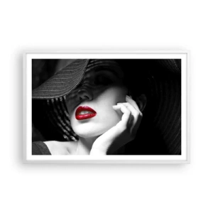 Poster în ramă albă - Studiu în stacojiu - 91x61 cm