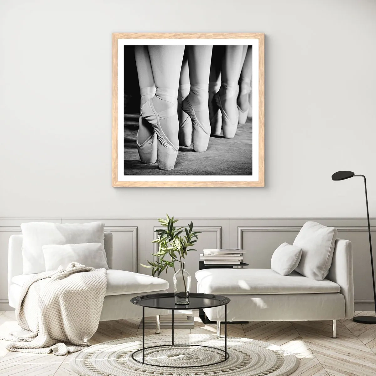 Poster în ramă de stejar deschis - Împreună, elegant - 30x30 cm