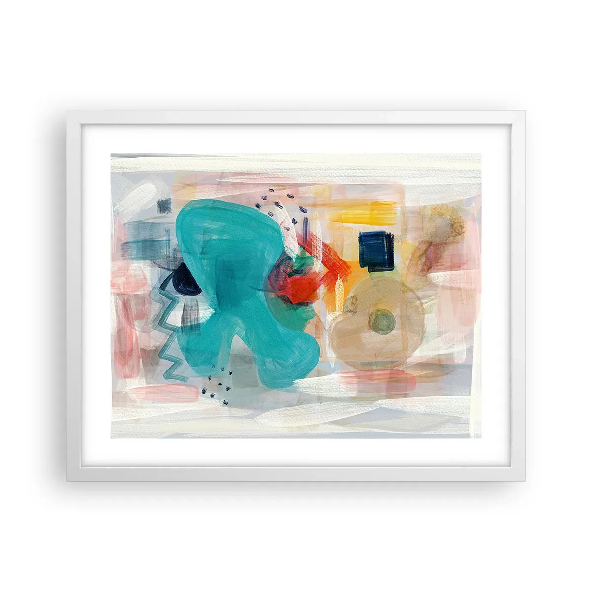 Poster în ramă albă - Joc plin de culoare - 50x40 cm