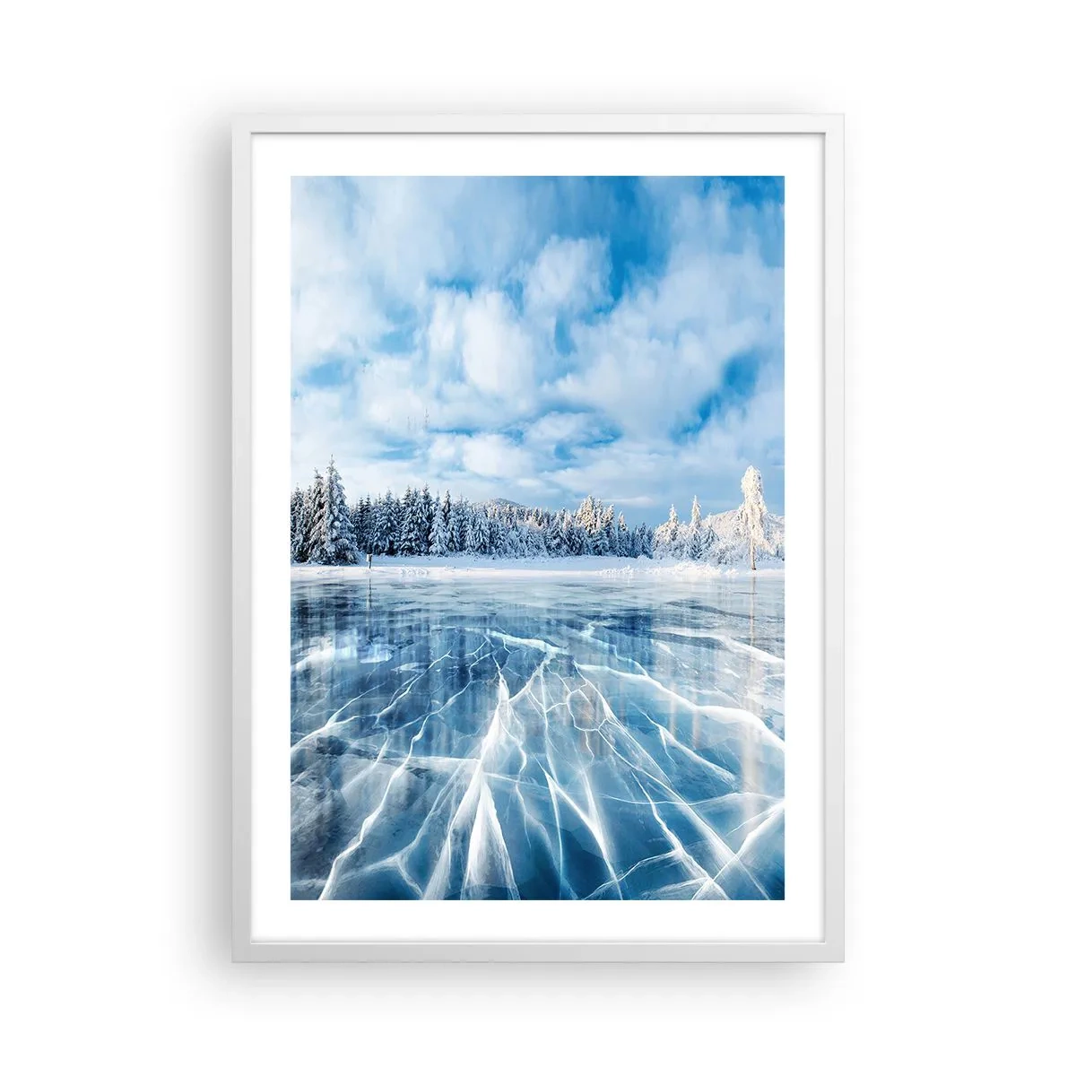 Poster în ramă albă - O priveliște orbitoare și cristalină - 50x70 cm