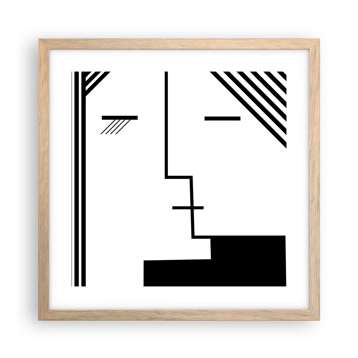 Poster în ramă de stejar deschis - Doar un sărut - 40x40 cm