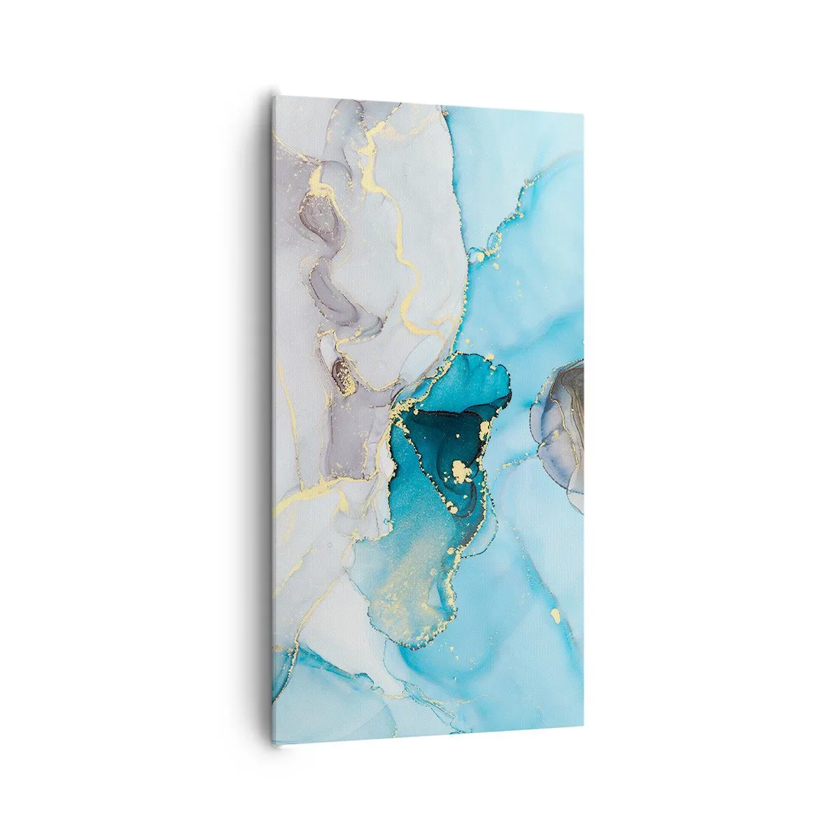 Tablou pe pânză - Un studiu al întâlnirii dintre gri și turcoaz - 65x120 cm