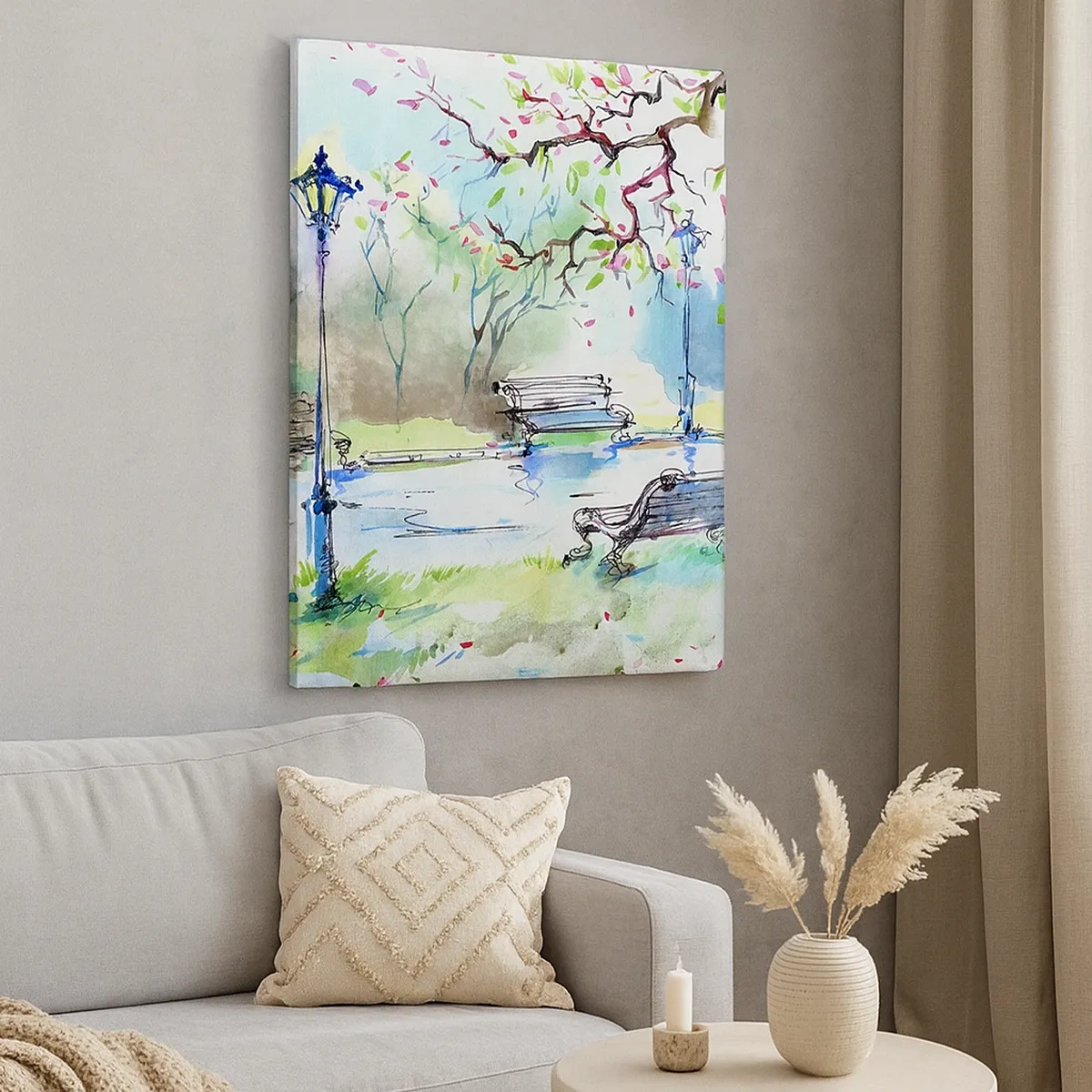 Tablou pe pânză - Magia liniștii din parc - 50x70 cm