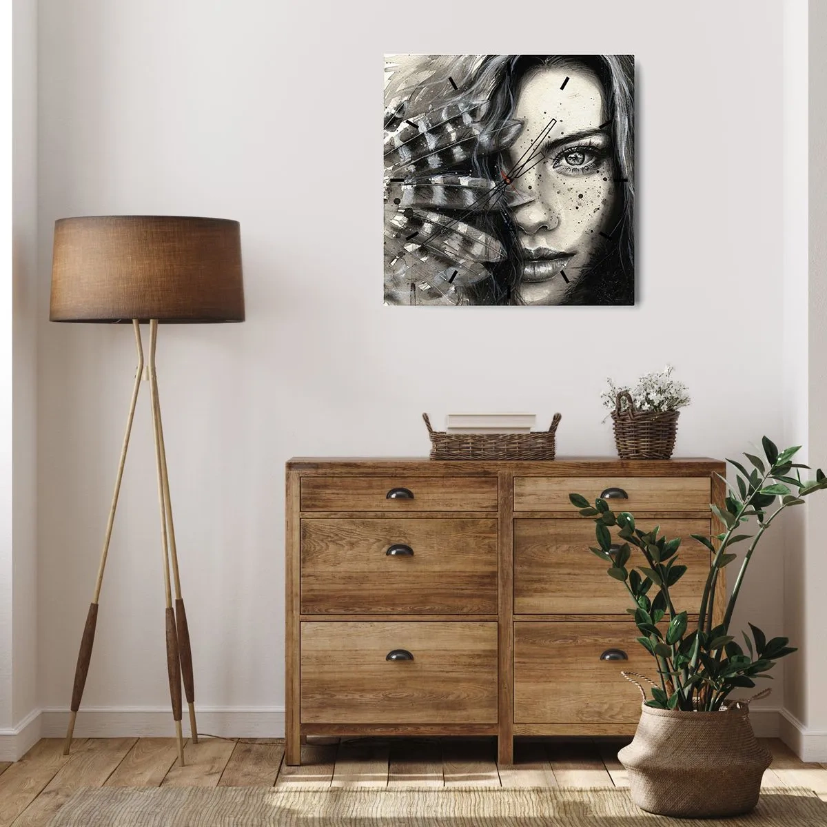 Ceas de perete - Ceas pe sticlă - Frumusețe sălbatică - 40x40 cm