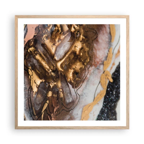 Poster în ramă de stejar deschis - Elementul pământ - 60x60 cm