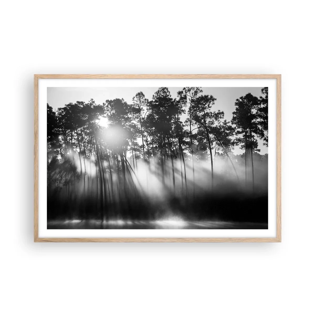 Poster în ramă de stejar deschis - Soare de neoprit - 91x61 cm