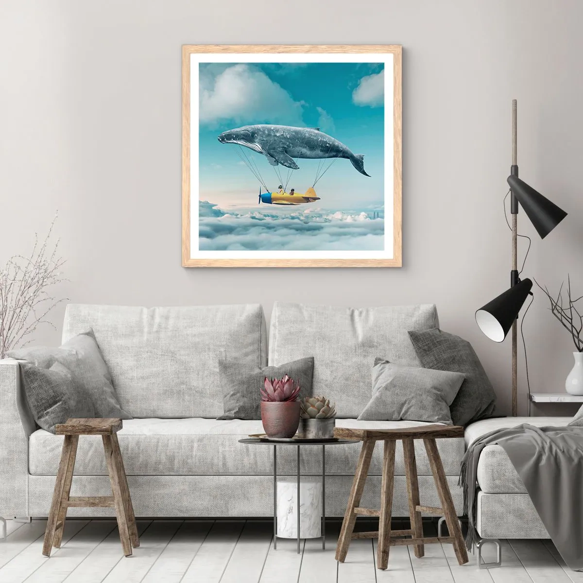 Poster în ramă de stejar deschis - De ce nu? - 30x30 cm