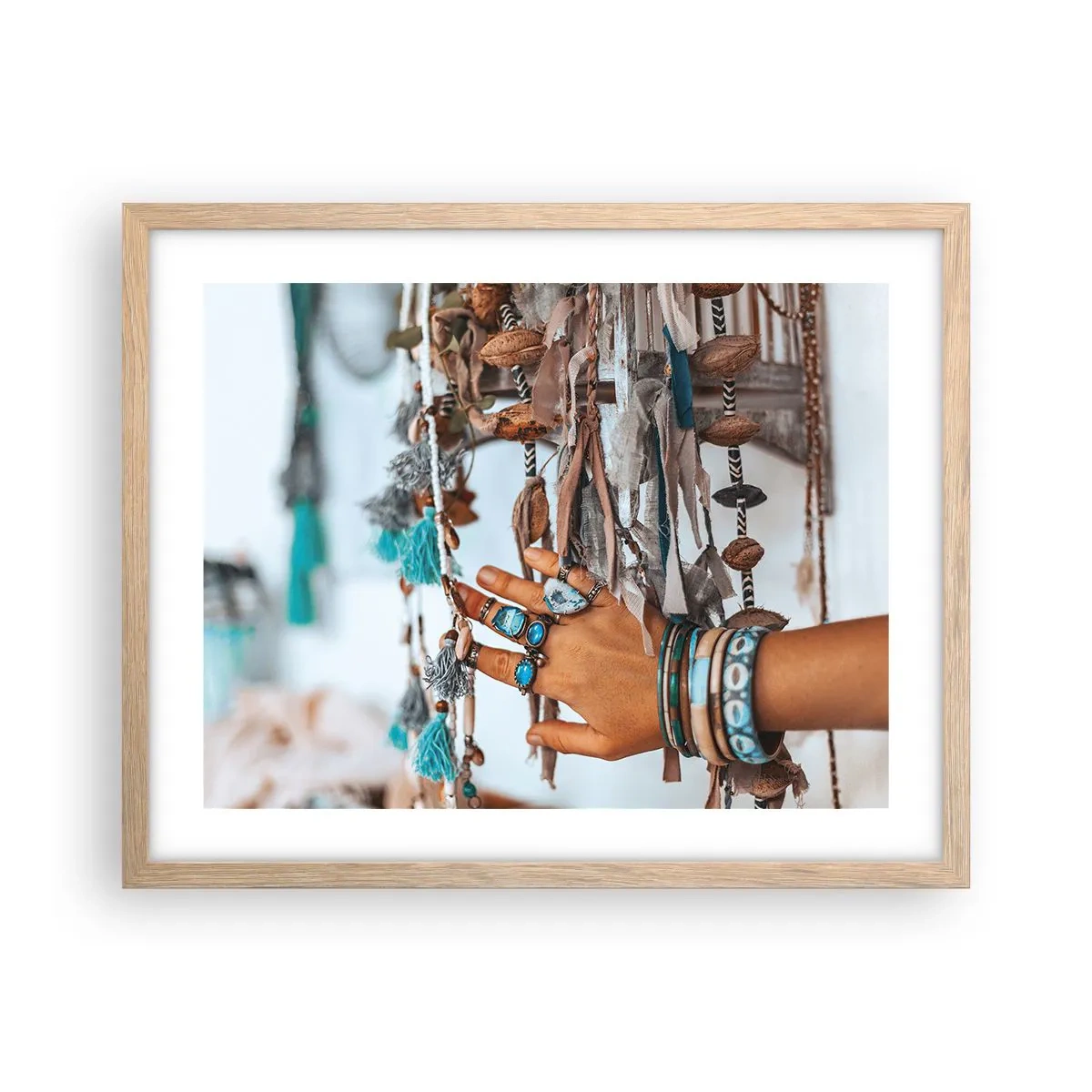 Poster în ramă de stejar deschis - Comori locale - 50x40 cm