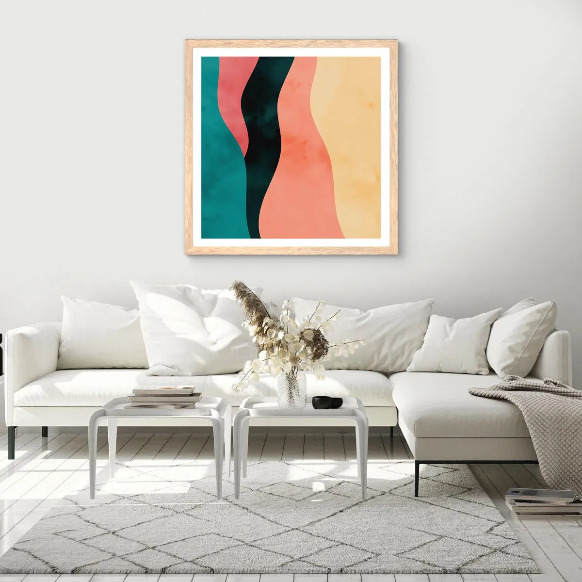 Poster în ramă de stejar deschis - Neconformitate compatibilă - 60x60 cm