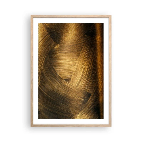 Poster în ramă de stejar deschis - Într-un labirint de aur - 50x70 cm