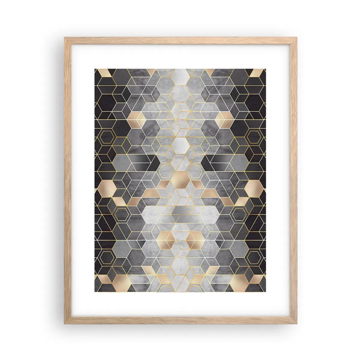 Poster în ramă de stejar deschis - Compoziție diamantată - 40x50 cm