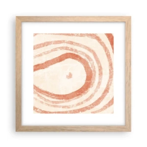 Poster în ramă de stejar deschis - Cercuri de corali - compoziție - 30x30 cm