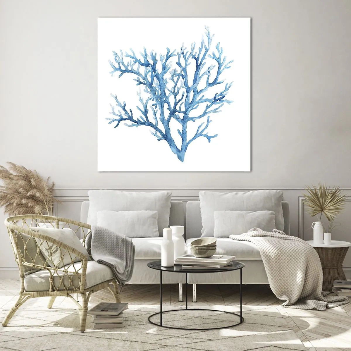 Tablou pe sticlă - Filigranul marin - 70x70 cm