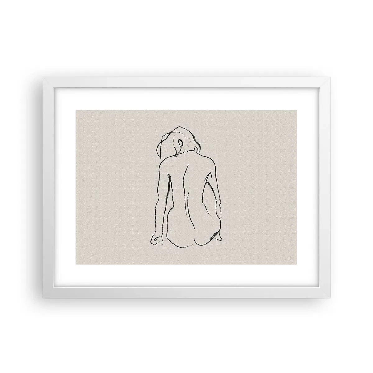Poster în ramă albă - Nud de fată - 40x30 cm