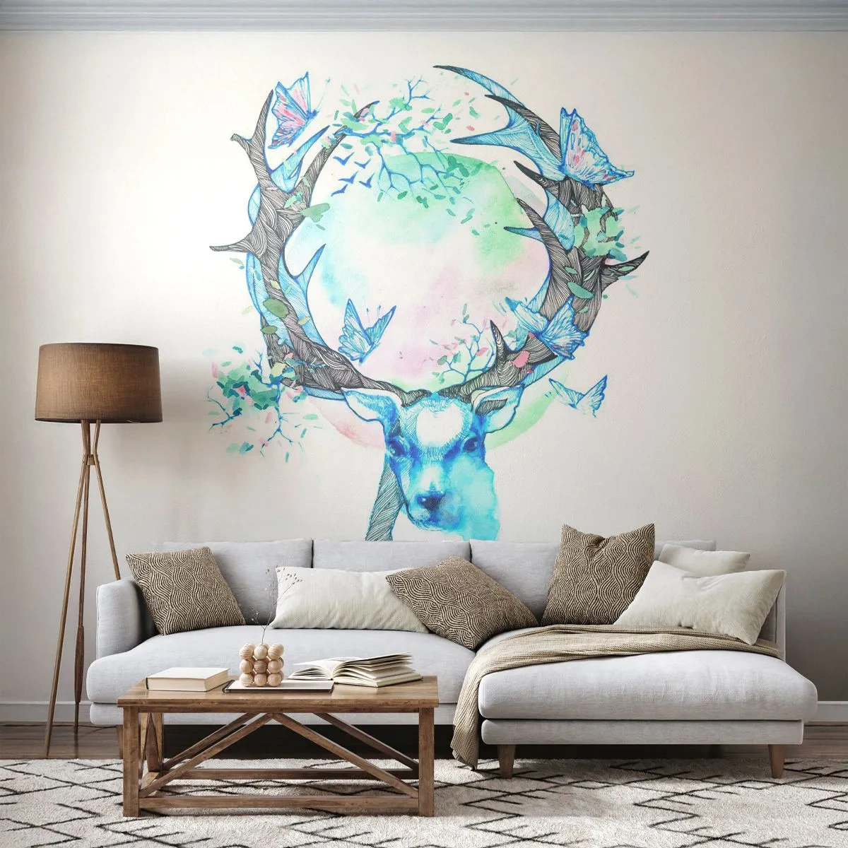 Tapet Autoadeziv Deluxe Sticker - Forța și delicatețea naturii - Abstracția, Cerb, Natură - 250x175 cm