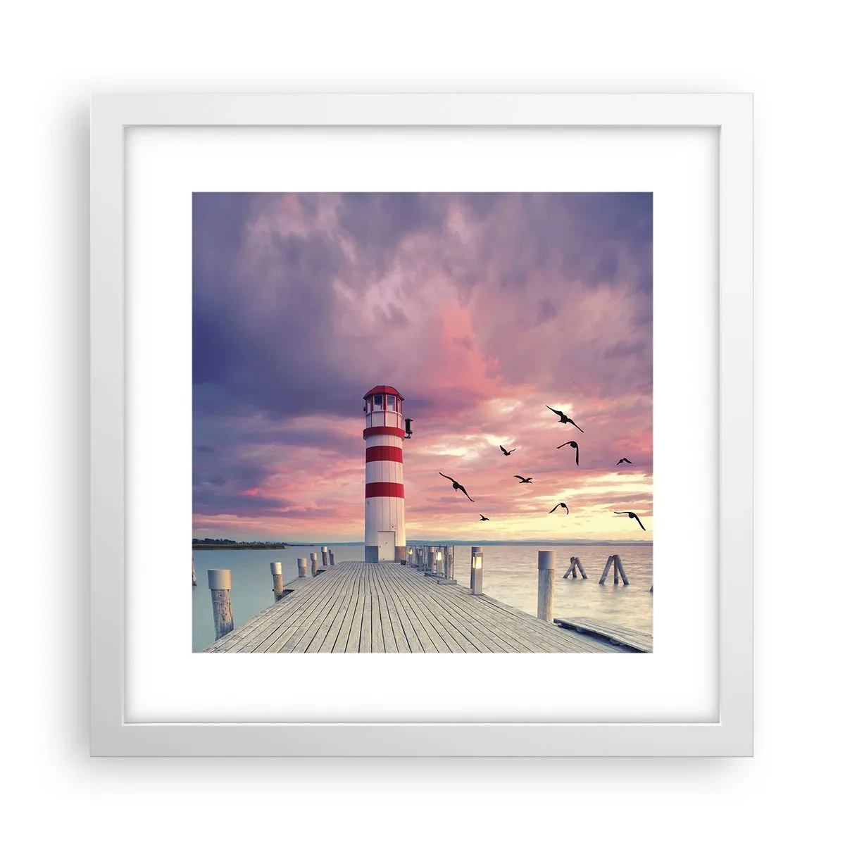 Poster în ramă albă - Să ne întoarcem în port - 30x30 cm