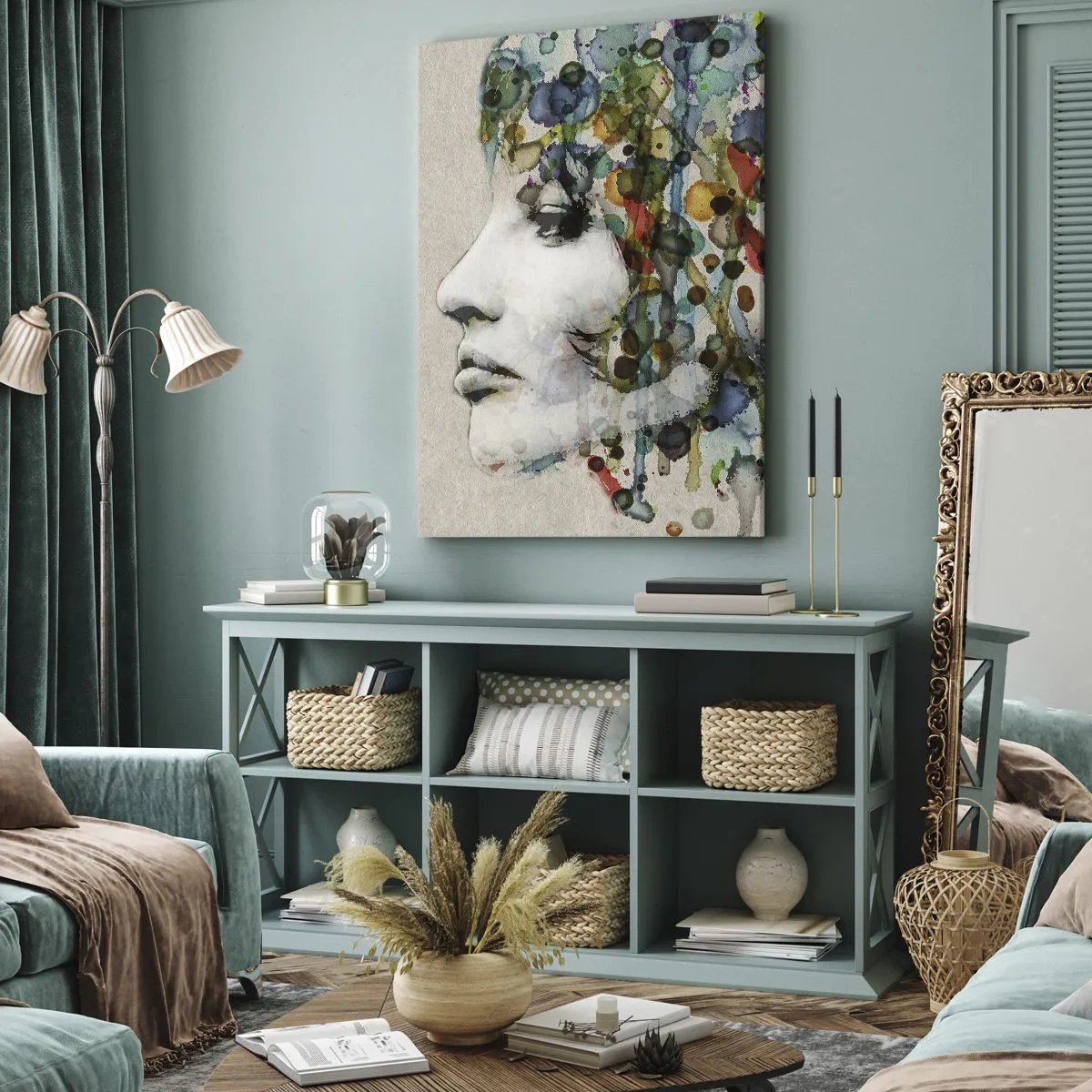 Tablou pe pânză - A ieșit din cenușiu - 55x100 cm