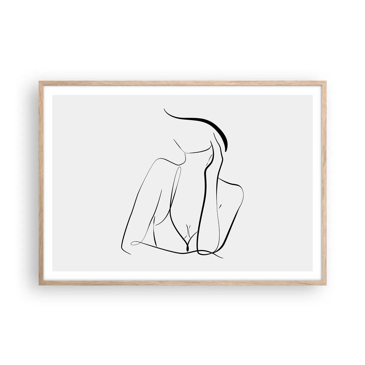 Poster în ramă de stejar deschis - Pe valul unui vis - 100x70 cm