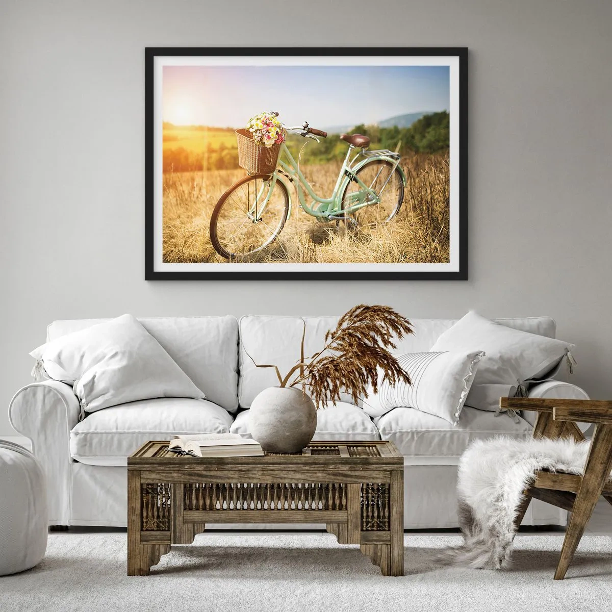 Poster în ramă neagră - Mă odihnesc aici un pic - 70x50 cm