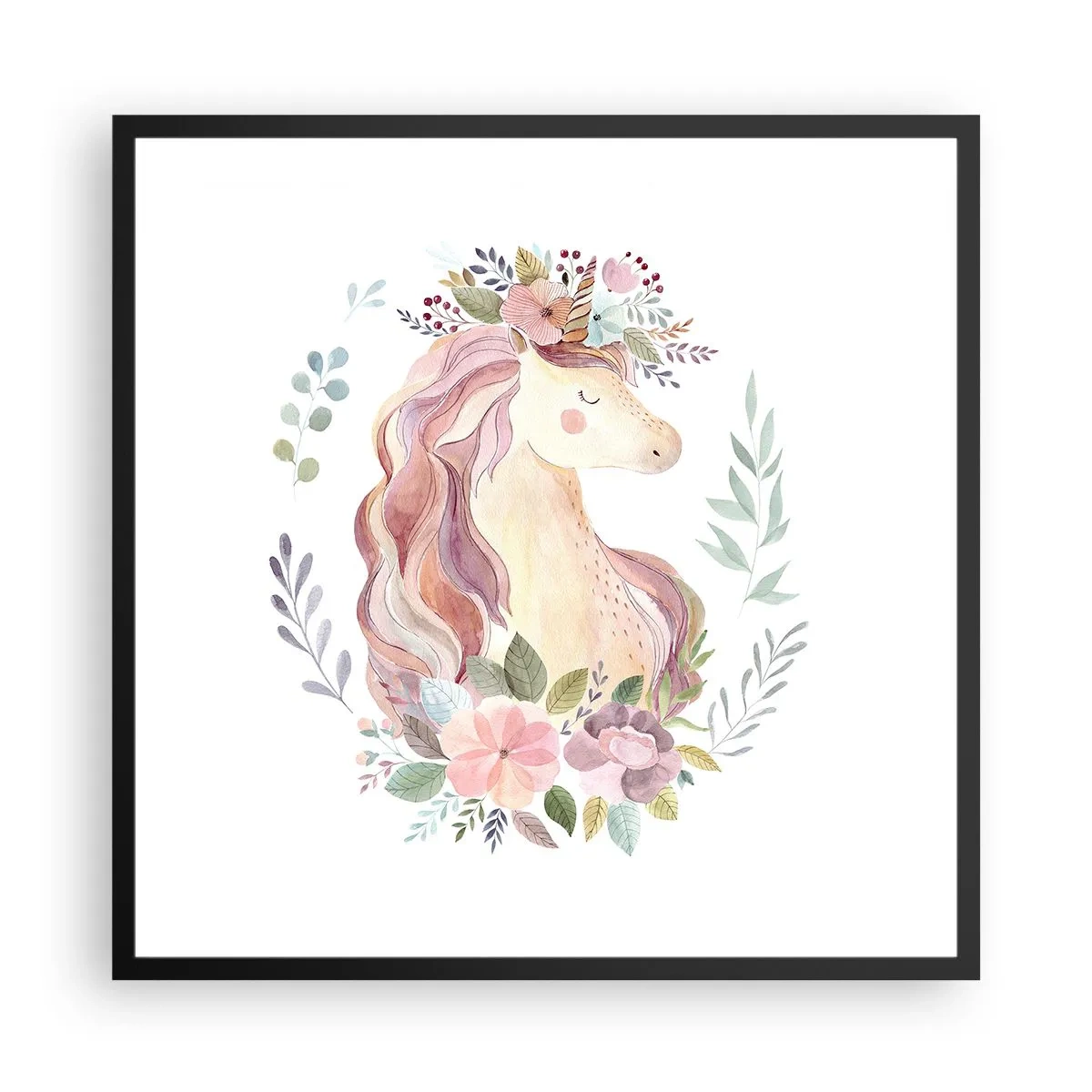 Poster în ramă neagră - O invitație în lumea basmelor - 60x60 cm