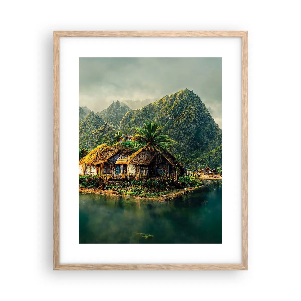 Poster în ramă de stejar deschis - Paradisul tropical - 40x50 cm