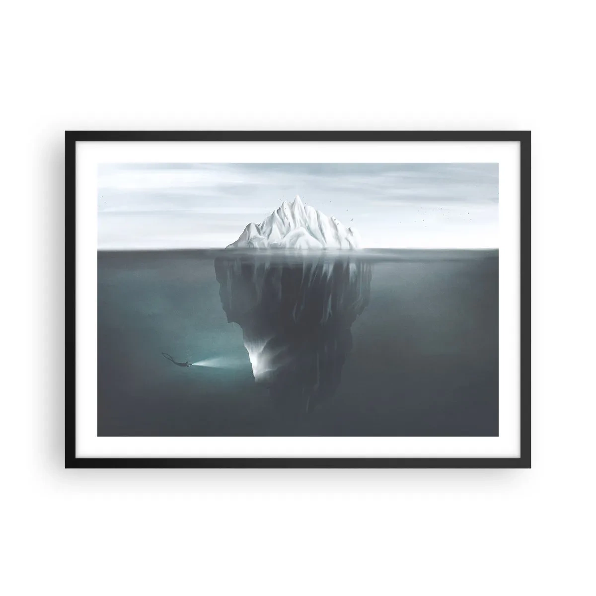 Poster în ramă neagră - Un mister subacvatic - 70x50 cm