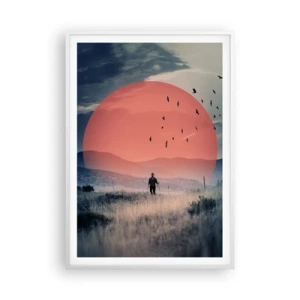 Poster în ramă albă - Se simt bine acolo unde sunt - 70x100 cm