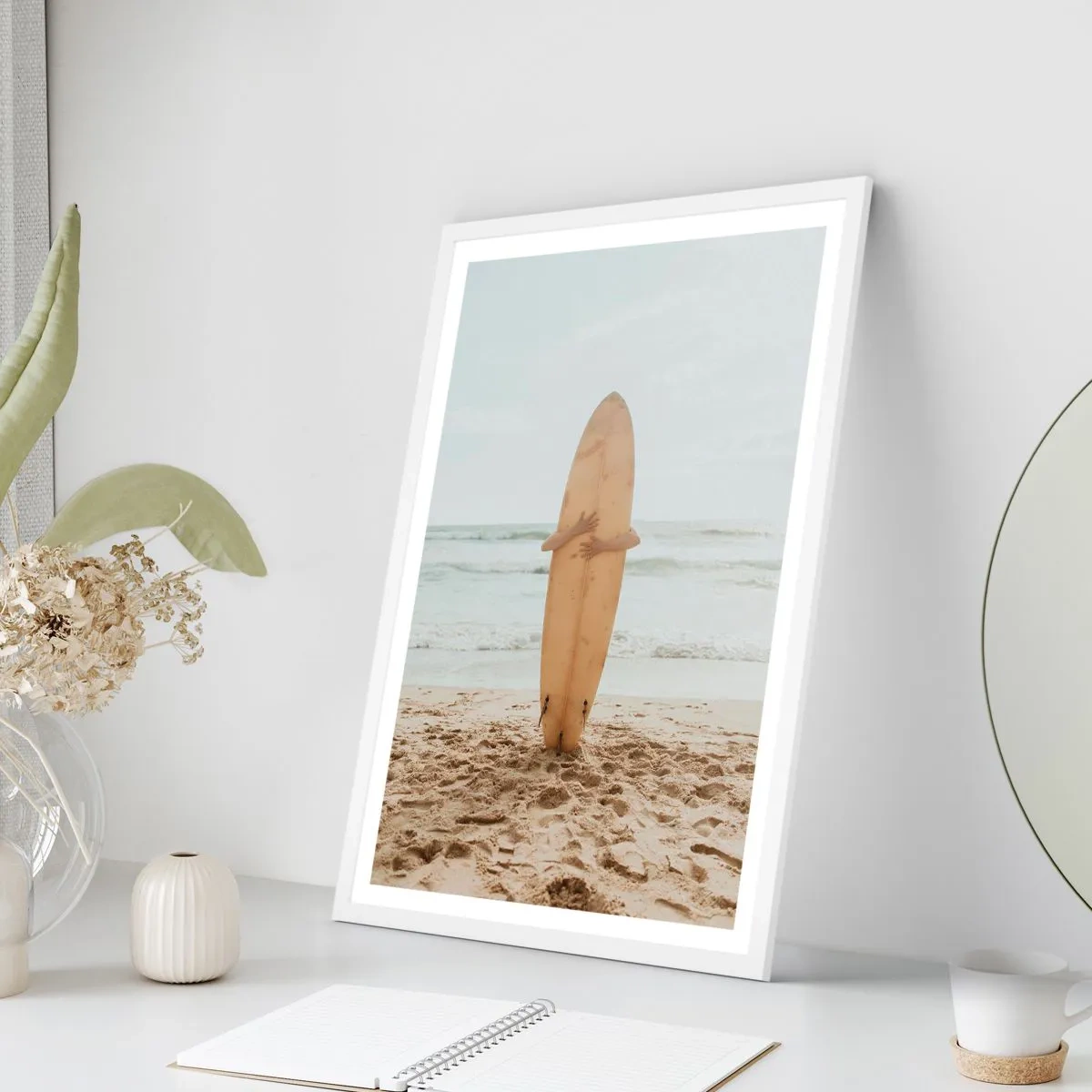 Poster în ramă albă - Din dragoste pentru valuri - 40x50 cm