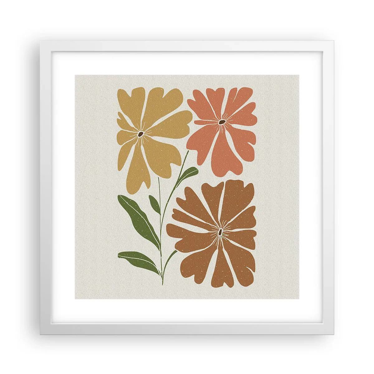 Poster în ramă albă - Natură și geometrie - 40x40 cm