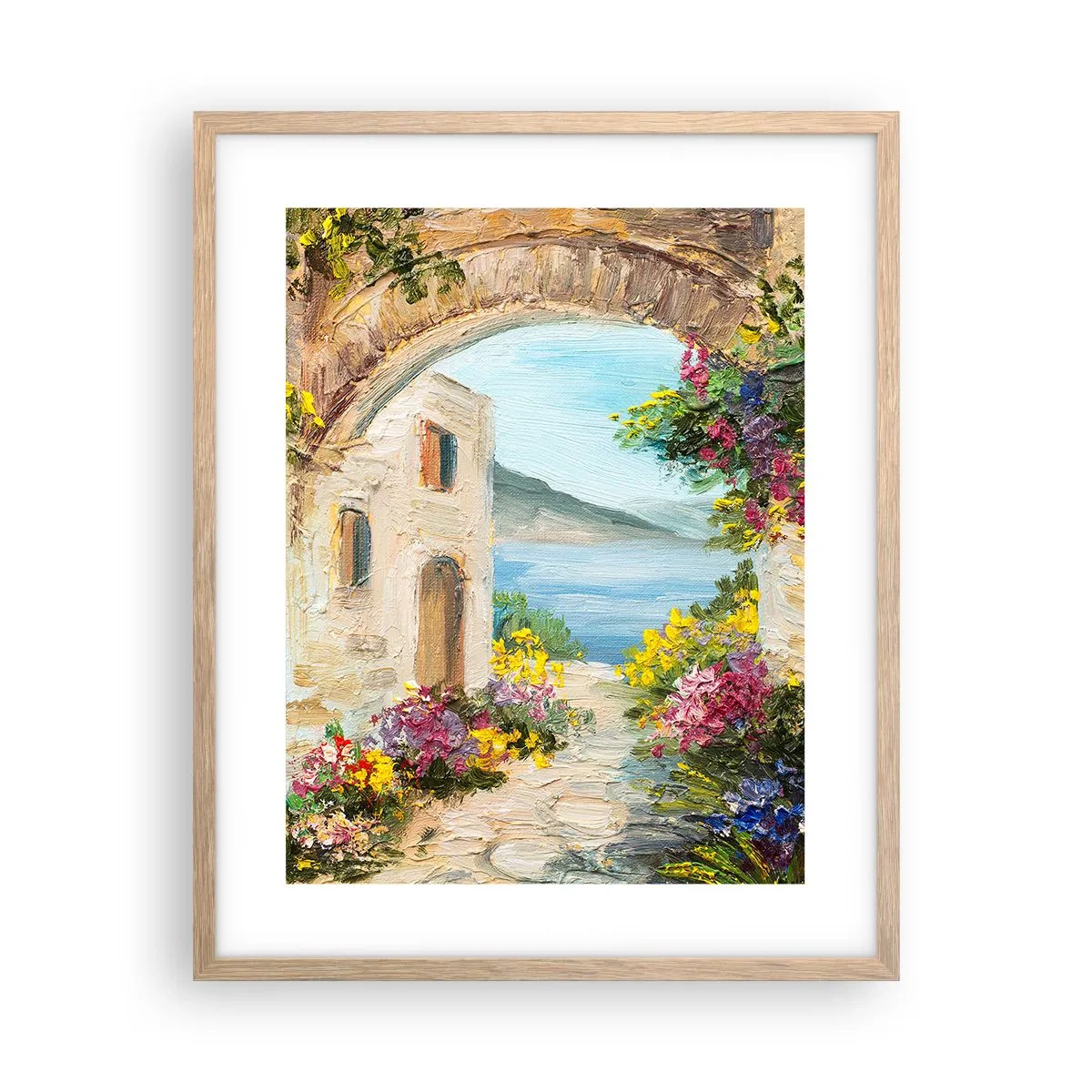 Poster în ramă de stejar deschis - Farmecul peisajului de coastă - 40x50 cm