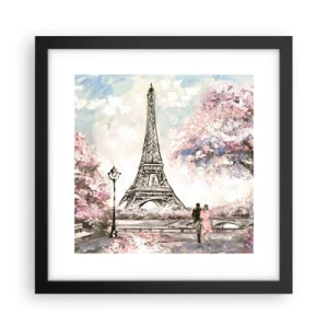 Poster în ramă neagră - Plimbare în aprilie la Paris - 30x30 cm