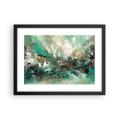 Poster în ramă neagră - Fierbere negru-smarald - 40x30 cm