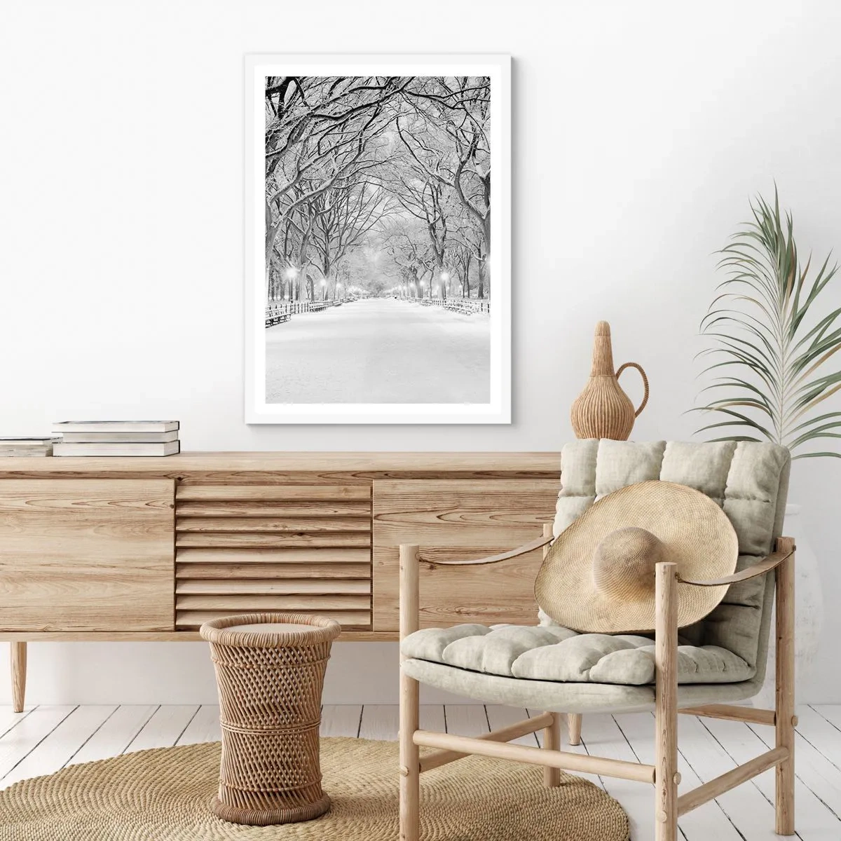 Poster în ramă albă - Cele patru anotimpuri – iarna - 50x70 cm