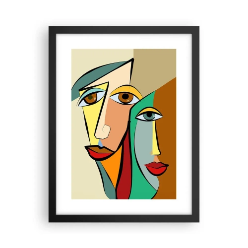 Poster în ramă neagră - Cuplu cubist - 30x40 cm