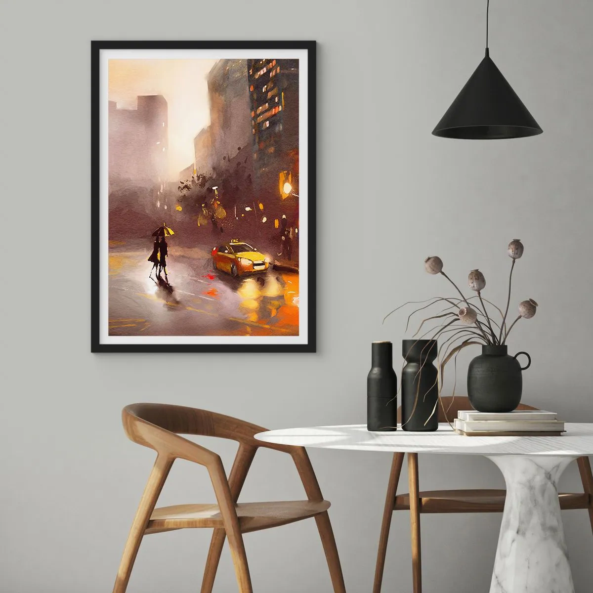 Poster în ramă neagră - În luminile New York-ului - 30x40 cm