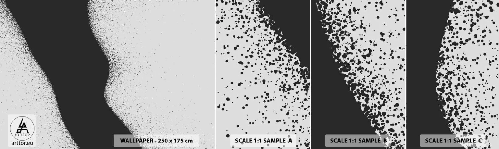 Mostră tapet autocolant Deluxe Sticker - Echilibru lichid - Abstracția, Bucată, Minimalism - 100x30 cm