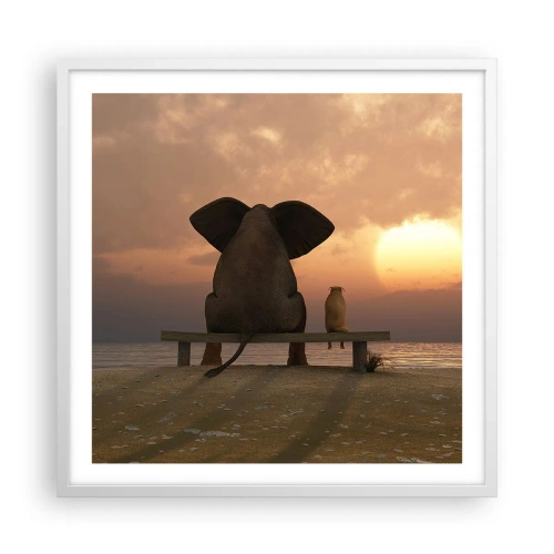 Poster în ramă albă - Este bine să tăcem împreună - 60x60 cm