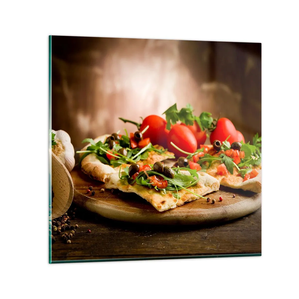 Tablou pe sticlă - Direct din cuptor și din grădină - 50x50 cm