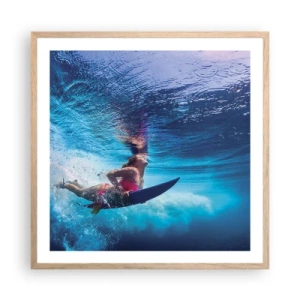 Poster în ramă de stejar deschis - Profunzimea bucuriei - 60x60 cm