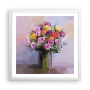 Poster în ramă albă - Frumusețe reținută - 50x50 cm