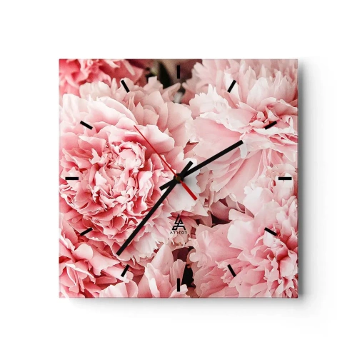 Ceas de perete - Ceas pe sticlă - Visul roz - 30x30 cm
