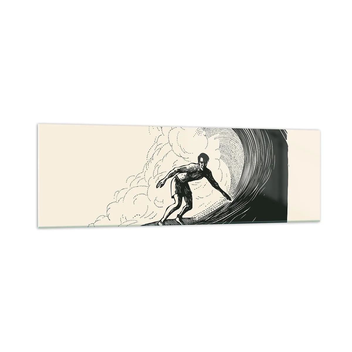 Tablou pe sticlă - Regele valului - 160x50 cm
