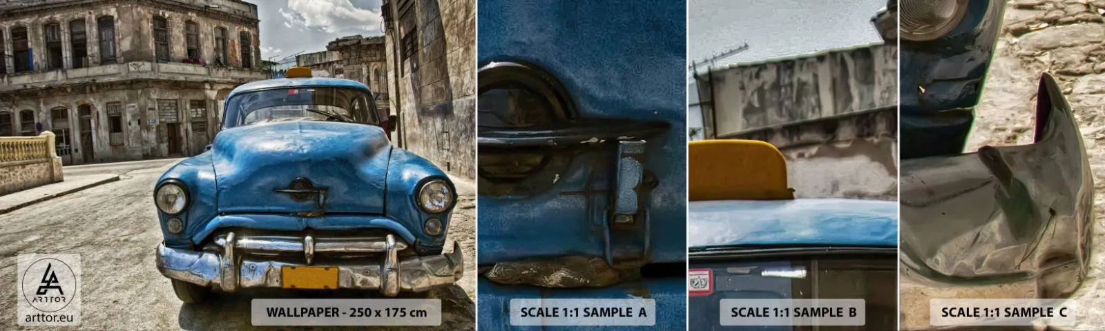 Mostră de Tapet Standard Eco - Vechiul este frumos - Automobile, Mașină, Taxi - 100x30 cm