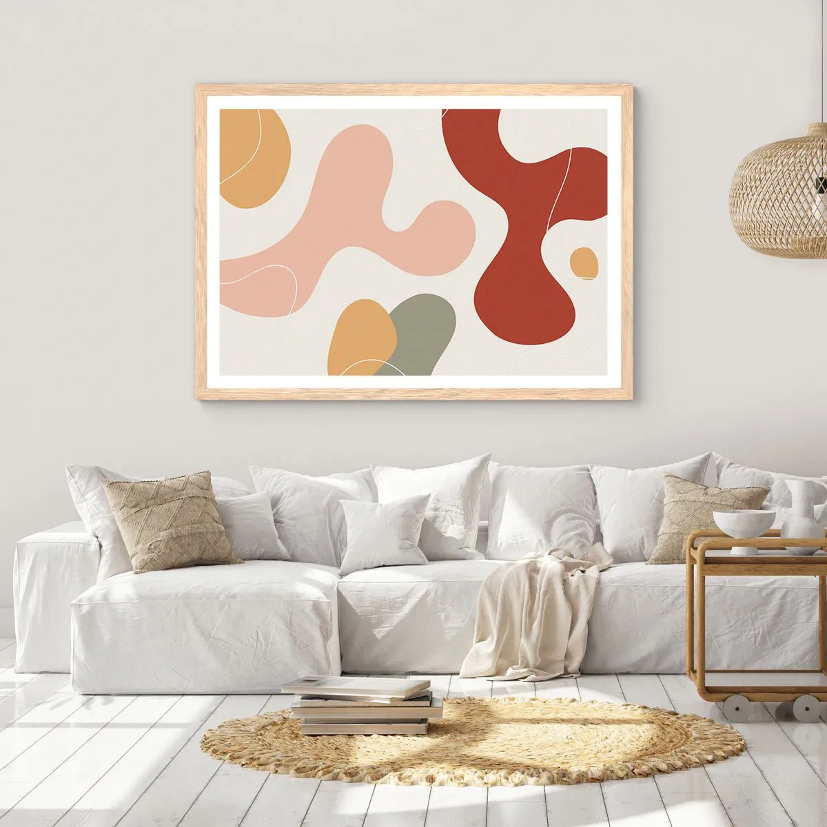 Poster în ramă de stejar deschis - Pete colorate? - 91x61 cm